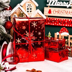 Elegant Holographic Sparkle Snowflake Christmas Gift Laser Gold Stamping <b>Paper</b> Wrapping for Winter Holiday Festive Decoration - Product Image 6