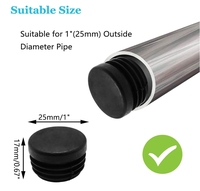 16mm 19mm 22mm 25mm chaise pieds de table capuchon épaissir rond en plastique obturation embout Tube tuyau insérer bouchon décoratif cache-poussière