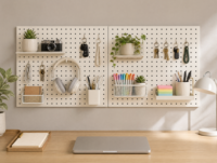Organiseur mural en métal robuste, panneau perforé modulaire en acier avec pas de 25 mm pour garage, atelier et rangement de cuisine
