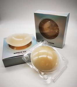 Silver box with blister box plastic box for solid silicone nipple covers with glue non-adhesive nipple covers without glue