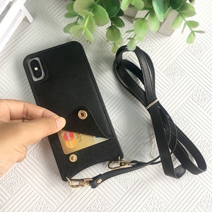 Wallet Lanyard Cross Body Crossbody Leather Phone <strong>Case</strong> <strong>With</strong> <strong>Strap</strong> for <strong>iPhone</strong> - Product Image 2