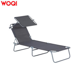 เก้าอี้พับเอนนอนกลางแจ้ง Woqi พร้อมโต๊ะ ขนาด 190x58x28 ซม. ปรับได้ ใช้สำหรับชายหาด ตั้งแคมป์ หรือใช้เป็นเตียง - Product Image 2