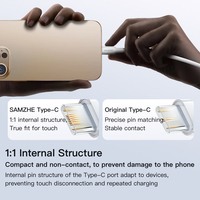 Cable USB Tipo C SAMZHE de 1m, PD100W 5A, Cable de Carga Rápida y Transferencia de Datos, Cable Trenzado para iPhone 15 16 17 Samsung Xiaomi iPad
