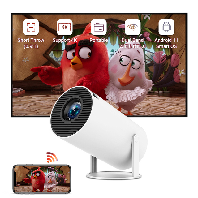 Hotack Factory Wholesale HY300pro+ 1700 Lumens Brightness Projectors  Portable Outdoor Home Theater Video Projector