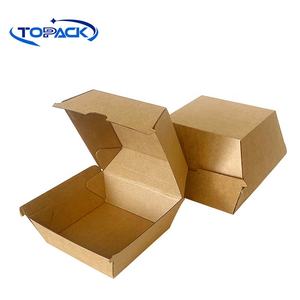 持ち運び可能 使い捨て クラフト ホワイトペーパー フードボックス クラムシェル型 バーガーボックス テイクアウト用包装 - Product Image 4