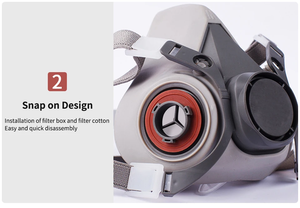 Respirador de Media Cara 6200 con Certificación CE, de Alta Calidad, para Pintura de Automóviles, para Gases Ácidos, Vapores Orgánicos y Partículas Tóxicas - Product Image 3