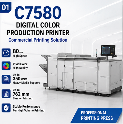 Digital Color Production Printer C7580 Commercial Printing Machine 80ppm High Volume Press Japan