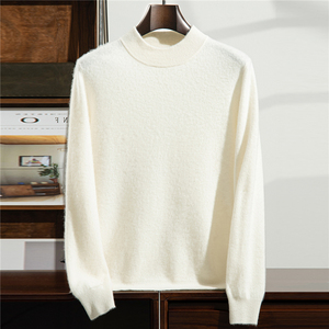 Suéter Personalizado de Cachemira 100% para <span class=keywords><strong>Hombre</strong></span>, <span class=keywords><strong>Cuello</strong></span> Semialto, Color Sólido, Manga Larga, Otoño-Invierno - Product Image 6