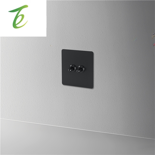 Avoir Wall Toggle Switches Socket Type C USB Europe FR Retro Black Slim Frame Light Switches for Home Push Button Lever Switch