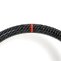 Volant sport en cuir et fibre de carbone de haute qualité pour Corvette C5 C6, fond plat, rouge, pièces de performance