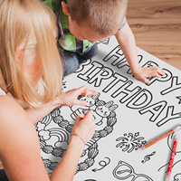 Nappe de coloriage DIY personnalisable (motif/taille) pour anniversaire, poster de peinture pour enfants, décoration pour la maison, la famille, l'école