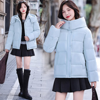 Veste en coton pour femmes grandes tailles, style coréen, épaisse et ample, nouvelle collection automne-hiver, tissu polyester, à capuche, fermeture éclair