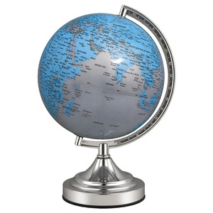 Globo Terráqueo de Plástico Azul con Lámpara para Estudiantes de Geografía, Aprendizaje de Japonés, Árabe, Turco, Inglés, Alemán, Latín, Francés, Ruso y Español - Product Image 1