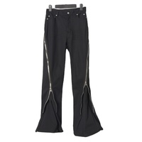 Jean en denim pour homme, coupe évasée avec fermeture éclair, en pur coton, style décontracté, pantalon long, style urbain unique européen et américain