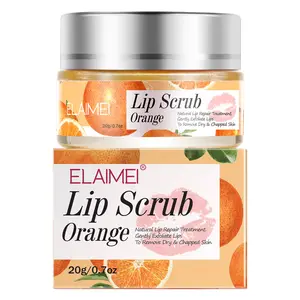 ELAIMEI özel etiket nemlendirici organik bal 20g fırçalayın turuncu şeftali çilek dudak leke maske krem, dudak maskes toplu