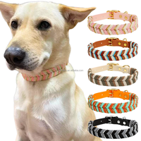 Collier pour chien tressé artisanal de qualité supérieure, design élégant, collier recouvert de PVC pour chiots