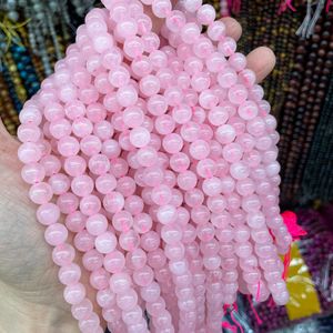 ลูกปัดคริสตัลธรรมชาติ ลูกปัดหินโรสควอตซ์ธรรมชาติสำหรับทำเครื่องประดับ ขายส่ง - Product Image 3