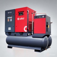 Compresseur d'air à vis 4-en-1 : Système complet d'air comprimé avec sécheur, réservoir et filtres multi-étages pour la production en atelier