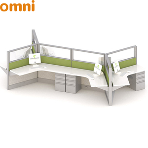 Moderna <span class=keywords><strong>scrivania</strong></span> a <span class=keywords><strong>120</strong></span> gradi 6 posti postazione di lavoro per ufficio Open space Design ergonomico divisorio per ufficio accessori per mobili - Product Image 6