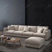 Canapé sectionnel de petite taille pour trois personnes, style nordique minimaliste, en coton et lin japonais, imperméable et lavable, pour salon
