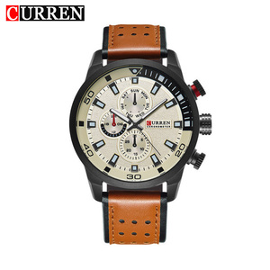 Reloj de Cuarzo CURREN 8250 para Hombre, Cronógrafo Deportivo de Cuero, Estilo Antiguo, Edición Limitada, Movimiento MIYOTA - Product Image 1