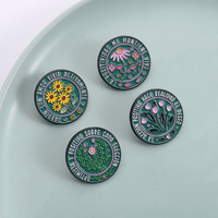 Interesante Citas de flores españolas Optimista Y Positivo Sobre Cada Elección Esmalte Pins Broches redondos divertidos Insignia de solapa Joyería