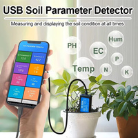 Testeur de sol intelligent J&R 8-en-1 USB : Analyseur en temps réel d'EC, de pH, d'humidité, de température et de salinité pour NPK