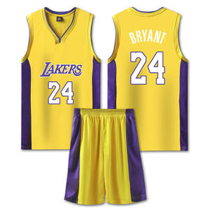Maillot de <span class=keywords><strong>James</strong></span> n° Ensemble de basket-ball pour enfants <span class=keywords><strong>Lakers</strong></span> 24, Durant, Curry, Irving, unisexe, respirant, séchage rapide, impression numérique, 100% - Product Image 6
