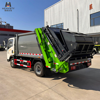Camion compacteur de déchets HEAVSTY Diesel, nouveau modèle, chargement arrière, 7 m³, avec télécommande sans fil, bacs de 120 L et 240 L