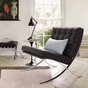 <span class=keywords><strong>Chaise</strong></span> de design Barcelone, résistante aux griffes des chats, en cuir/cuir ciré, <span class=keywords><strong>chaise</strong></span> de loisirs, <span class=keywords><strong>2</strong></span> couleurs disponibles - Product Image 2