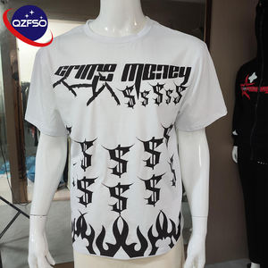 T-shirt personnalisé imprimé QZFSO DTG, impression numérique, poids lourd, 100% coton, coupe ample, t-shirt court, streetwear, t-shirts graphiques pour hommes - Product Image 1