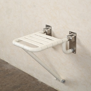 Asiento de Ducha Plegable con Resorte, Montado en la Pared, Accesible <span class=keywords><strong>para</strong></span> Baños, con Superficie Antideslizante y Patas de Soporte Reforzadas - Product Image 4