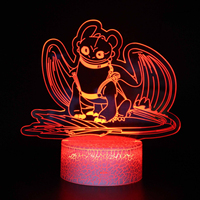 Lampe de table à LED 3D Dynamic Touch Colorful Train Your Dragon Series Cadeau créatif pour veilleuse de chevet