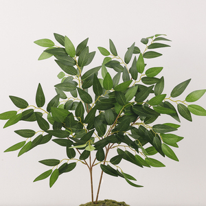 Ventes en gros de feuilles artificielles d'Elaeagnus angustifolia, branches d'eucalyptus pudding, décoration intérieure, plantes vertes artificielles - Product Image 3