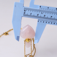 Collier Diffuseur de Parfum en Pierre Naturelle, Pendentif Cœur Cristal Guérison Reiki, Bouteille à Huiles Essentielles, Charmes pour Femmes