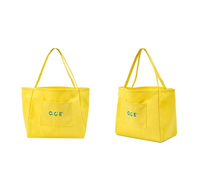 Sac fourre-tout réutilisable grande capacité pour la vente en gros, motif lettres, poignée en corde, bandoulière, sac en toile de haute qualité avec logo personnalisé