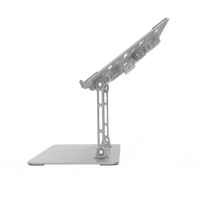 360 °   Support d'ordinateur portable pliable et rotatif, hauteur réglable, avec double ventilateur de refroidissement pour ordinateurs portables et tablettes