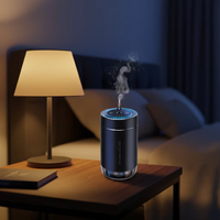 Diffuseur d'arômes portable pour voiture avec porte-gobelet, 80 ml d'huile essentielle, alimenté par batterie, diffuseur ultrasonique en métal pour voiture et maison