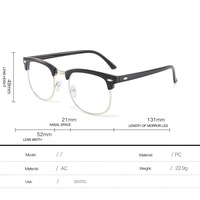 Lunettes semi-cerclées, monture de lunettes de vue tendance, monture de lunettes ronde pour homme, monture transparente anti-lumière bleue, lunettes de vue