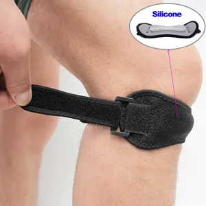 Cinturino per rotula da palestra per la corsa, tutore per il tendine del ginocchio da Fitness con protezione in silicone regolabile per la rotula del ginocchio