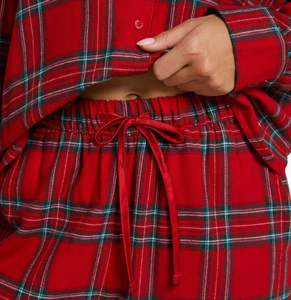 Conjunto de Pijamas de Algodón para Hombre y Mujer, Estilo Informal, a Cuadros Rojos, Holgado, Talla Grande, Mangas Largas, Ropa de Dormir para Parejas - Product Image 3