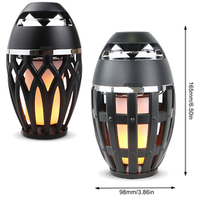 Hot Ontwerp Dynamische Vlam Led Speakers Torch Sfeer Outdoor Stereo Verbeterde Bas Draagbare Outdoor Speler Nachtlampje Speaker - Product Image 6