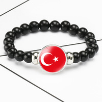 Liban Pays Drapeau National Bouton Pression Bande Élastique Perles Pays Drapeau Jour de l'Indépendance Bijoux Bracelet Perlé