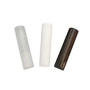 Fabricante Atacado 5g Forma Redonda Transparente Branco Preto Mini PP Tubo De Batom Lip Balm Recipientes Para Maquiagem De Viagem