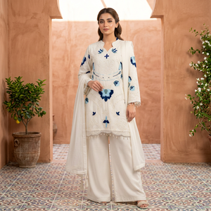 New Women's Beautiful Embroidered With Cut Worked <b>Top</b>,Plazzo With Dupatta Set - Product Image 1
