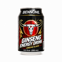 Boisson énergisante prête à boire au ginseng, à la taurine et à la caféine, canette de 250 ml, boissons sportives gazeuses, emballage personnalisé, échantillon gratuit
