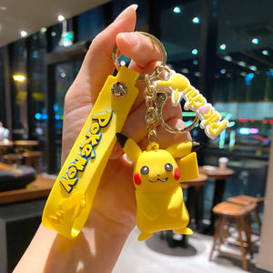 3d Pvc Cute Anime Promotional Pokemoned Keychain Keyring Silicon Custom Cartoon Character Bag Key Chain Car Rubber Keychain - Product Image 5