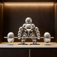 Sculpture de musculation en acier inoxydable, figurine moderne, art métallique, taille personnalisée, cadeau pour hall d'hôtel, cour, mariage, anniversaire