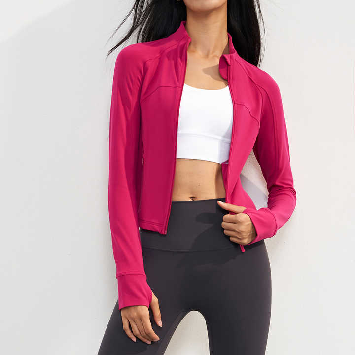 Zip Up Jackets For Women M MOTEEPI Women's Cropped Workout Jacket