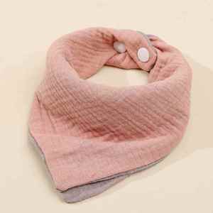Babero Bandana para Bebé a Bajo Precio, Babero Triangular de Muselina de Algodón de 4 Capas para Recién Nacido, Toalla de Saliva con Botón - Product Image 5